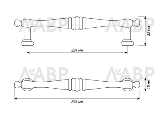 ручка скоба Laurus PRO ZA2050 224мм атласный сатиновый никель BSN / 69701 / оптом и в розницу / мебельная фурнитура "ЛАВР"