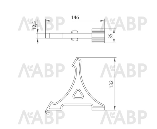 сетчатая полка* кронштейн серый (40) / 25055-1 / оптом и в розницу / мебельная фурнитура "ЛАВР"