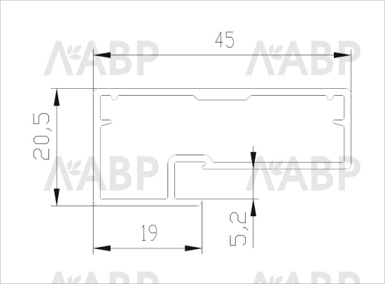 Аристо/* профиль рамочный 834, золото крацованное,  5,4м /DE0834.VP540.GLBAN.CJ / 92294 / оптом и в розницу / мебельная фурнитура "ЛАВР"