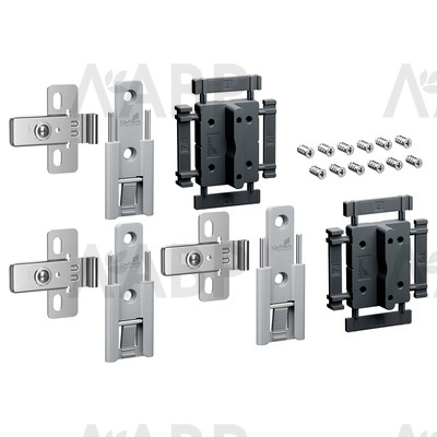 Хеттих/Wing Line* комплект средних петель быстрого монтажа с регулировкой, серый, 3 шт. /9339496 / 97768 / оптом и в розницу / мебельная фурнитура "ЛАВР"