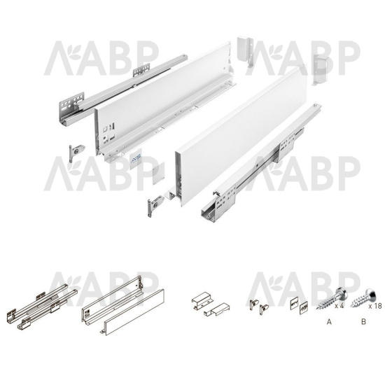 Выдвижной ящик AXIS PRO с доводчиком 84*350мм антрацит PB-AXISPRO-KPL350А GTV / 09583 / оптом и в розницу / мебельная фурнитура "ЛАВР"