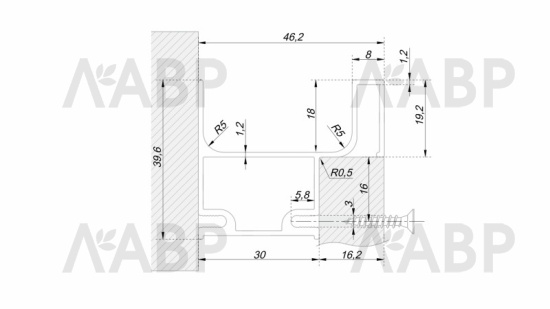 Gola Balance ручка Боярд/RP054BL.1/000/2900 L-образная вертикальная (8) / 769089 / оптом и в розницу / мебельная фурнитура "ЛАВР"