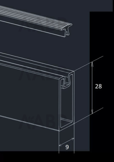 Firmax штанга прямоугольная L-1000 мм, черный/FRM5822.06 / 23127 / оптом и в розницу / мебельная фурнитура "ЛАВР"