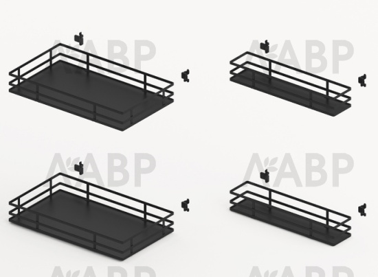 Хеттих/комплект навесных полок ISEO 200 (2+2), дно HDF, ширина корпуса 400 мм, антрацит /9381011 / 97873 / оптом и в розницу / мебельная фурнитура "ЛАВР"
